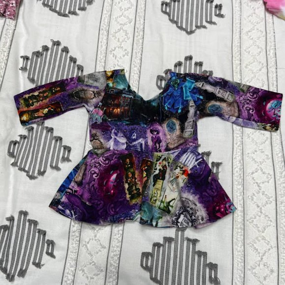 Boutique Disney Haunted Mansion Long Sleeve Peplum Top - Picture 3 of 4